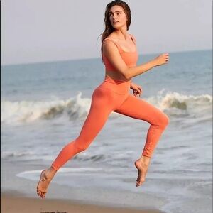 NEW FREE PEOPLE x REVOLVE Bright Orange High Rise Full Length Leggings XS